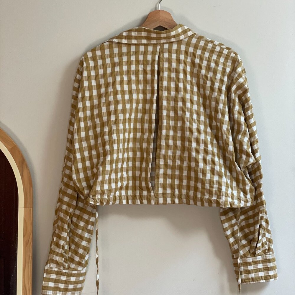 Zara Gingham Cropped Shirt /Jacket button front - Picture 4 of 4